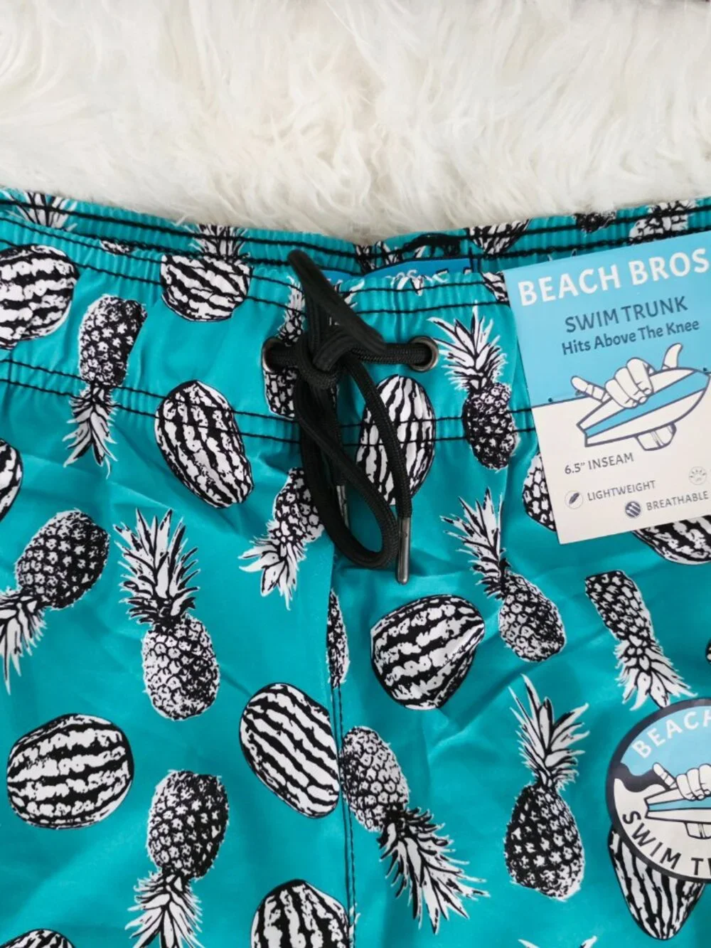 NWT Beach Bros Men's Swim Trunks Fruit X-Ray Aqua BB-104-48
